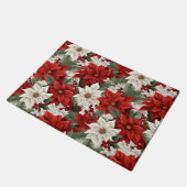 Christmas Poinsettia – Holiday Floral Design Fußmatte (Schrägansicht)