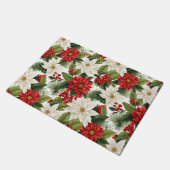 Christmas Poinsettia – Holiday Floral Design Fußmatte (Schrägansicht)