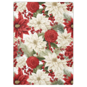 Christmas Poinsettia – Holiday Floral Design Klemmbrett (Rückseite)