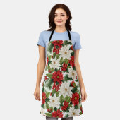 Christmas Poinsettia – Holiday Floral Design Schürze (Getragen)