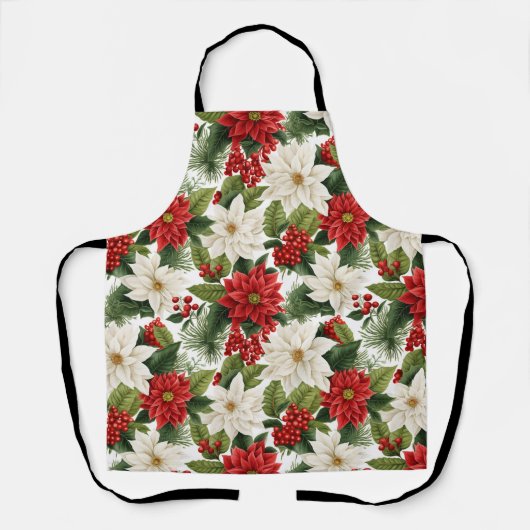 Christmas Poinsettia – Holiday Floral Design Schürze (Vorderseite)