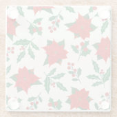 Christmas Poinsettia & Holly Floral Untersetzer (Rückseite)