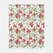 Christmas Poinsettia in Red and White  Fleecedecke (Vorderseite)