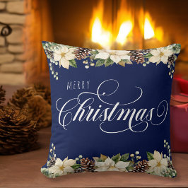 Christmas Poinsettia Kissen