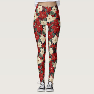 Christmas Poinsettia Leggings