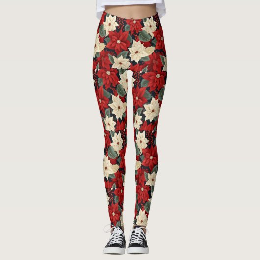 Christmas Poinsettia Leggings (Vorderseite)
