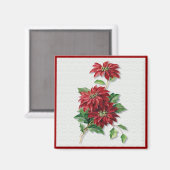 Christmas Poinsettia Magnet (Vorderseite/Rückseite)