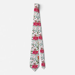 Christmas Poinsettia Men's Neck Tie Krawatte