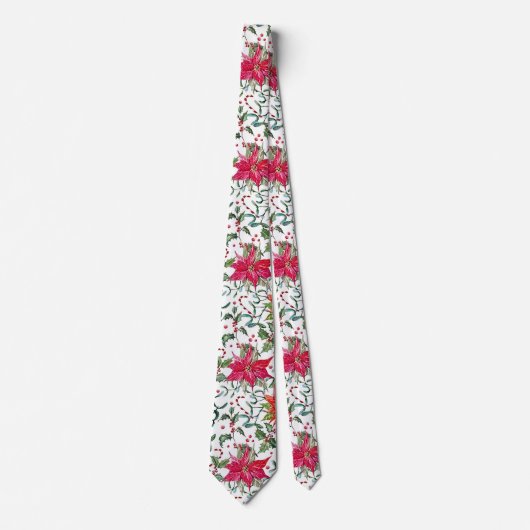 Christmas Poinsettia Men's Neck Tie Krawatte (Vorderseite)