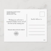 Christmas Poinsettia Mistletoe Unternehmensgrüße Feiertagspostkarte (Rückseite)