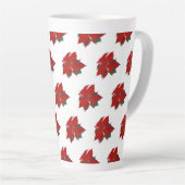 Christmas Poinsettia Muster Red auf White Large Milchtasse (Rechte Ecke)