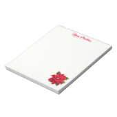 Christmas Poinsettia Notepad Notizblock (Rotiert)