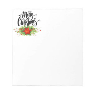 Christmas Poinsettia Notepad Notizblock