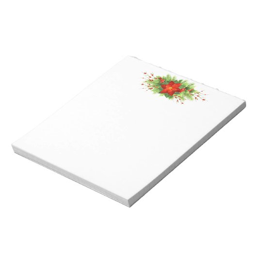 Christmas Poinsettia Notepad Notizblock (Rotiert)