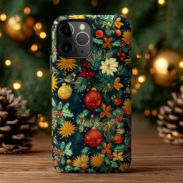 Christmas Poinsettia Ornament Name Art iPhone 14 Hülle