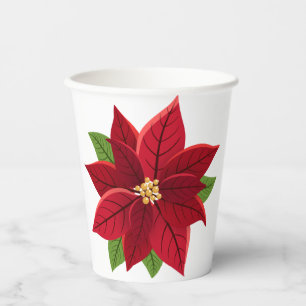 Christmas Poinsettia Pappbecher