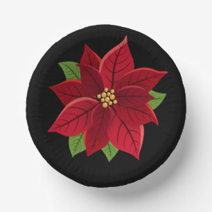 Christmas Poinsettia Pappteller