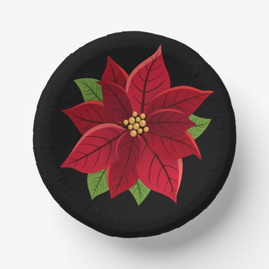 Christmas Poinsettia Pappteller (Vorderseite)