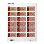 Christmas Poinsettia Pattern Adressaufkleber (Vorne)
