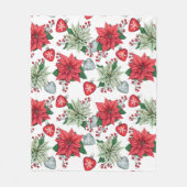 Christmas Poinsettia Pattern Fleecedecke (Vorderseite)