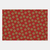 Christmas Poinsettia Pattern Geschenkpapier Set (Vorderseite)