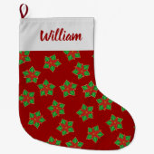 Christmas Poinsettia Pattern Großer Weihnachtsstrumpf (Vorderseite)