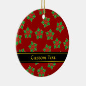 Christmas Poinsettia Pattern Keramik Ornament (Rechts)