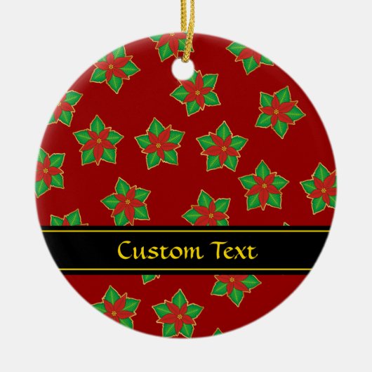 Christmas Poinsettia Pattern Keramik Ornament (Vorne)