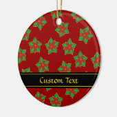 Christmas Poinsettia Pattern Keramik Ornament (Links)