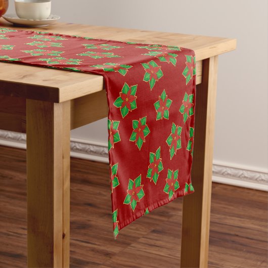 Christmas Poinsettia Pattern Kurzer Tischläufer (Beispiel)