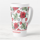 Christmas Poinsettia Pattern Milchtasse (Rechte Ecke)