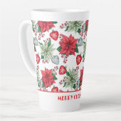Christmas Poinsettia Pattern Milchtasse (Linke Ecke)