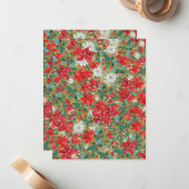 Christmas Poinsettia Pattern Mitteilungskarte (Vorderseite/Rückseite Beispiel)