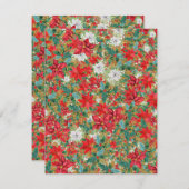 Christmas Poinsettia Pattern Mitteilungskarte (Vorne/Hinten)
