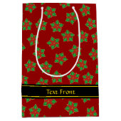 Christmas Poinsettia Pattern Mittlere Geschenktüte (Vorderseite)