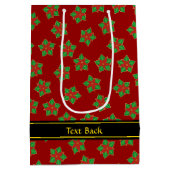 Christmas Poinsettia Pattern Mittlere Geschenktüte (Rückseite)