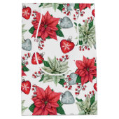 Christmas Poinsettia Pattern Mittlere Geschenktüte (Vorderseite)