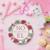 Christmas Poinsettia Pattern Pappteller (Party)