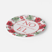 Christmas Poinsettia Pattern Pappteller (Schrägansicht)