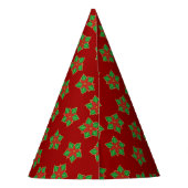 Christmas Poinsettia Pattern Partyhütchen (Rückseite)