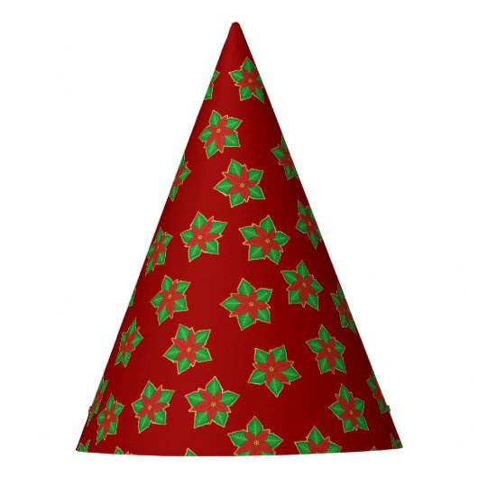 Christmas Poinsettia Pattern Partyhütchen (Vorderseite)