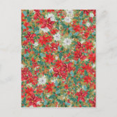 Christmas Poinsettia Pattern Postkarte (Vorderseite)