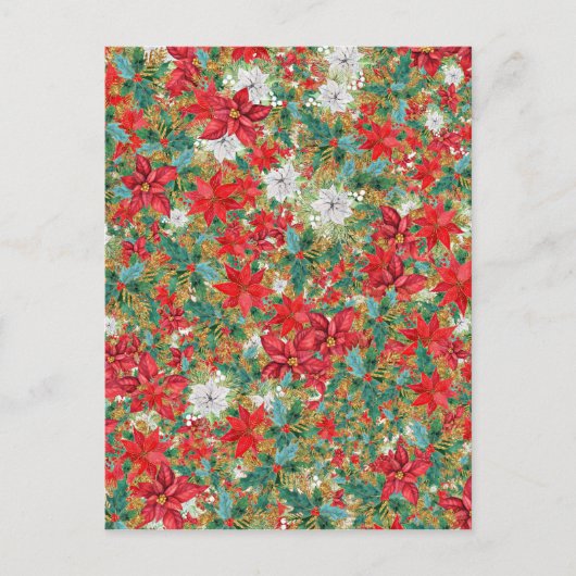Christmas Poinsettia Pattern Postkarte (Vorderseite)
