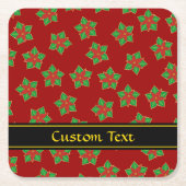 Christmas Poinsettia Pattern Rechteckiger Pappuntersetzer (Vorderseite)