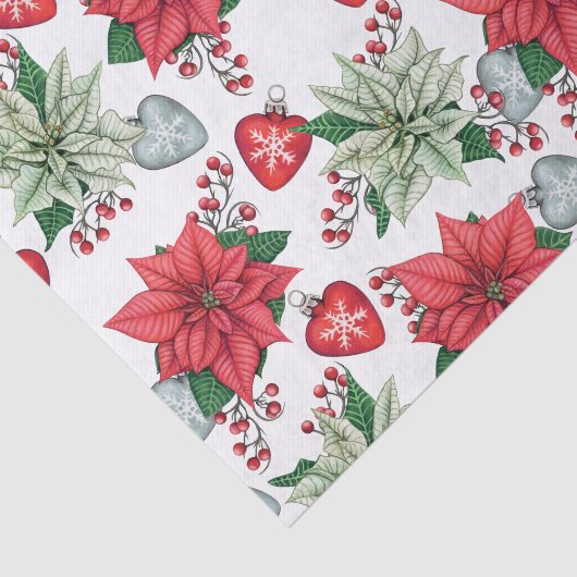 Christmas Poinsettia Pattern Seidenpapier (Ausschnitt)