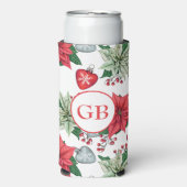 Christmas Poinsettia Pattern Selters Dosenkühler (Seltzer Vorderseite)