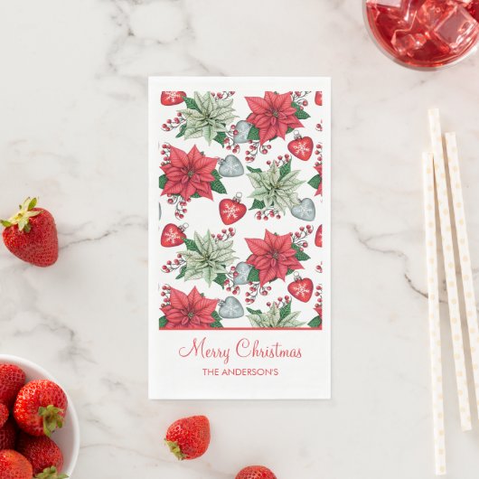 Christmas Poinsettia Pattern Serviette (Beispiel)