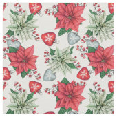 Christmas Poinsettia Pattern Stoff (Nahaufnahme)