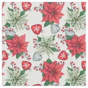 Christmas Poinsettia Pattern Stoff