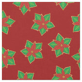 Christmas Poinsettia Pattern Stoff (Nahaufnahme)